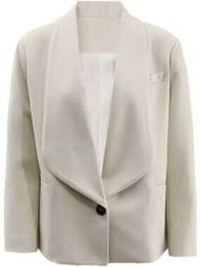 GELI Women’s Cream Shawl Collar Tuxedo Long Sleeve Blazer Size 8